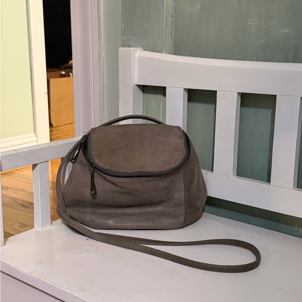 HOBO Taupe Leather Crossbody Bag